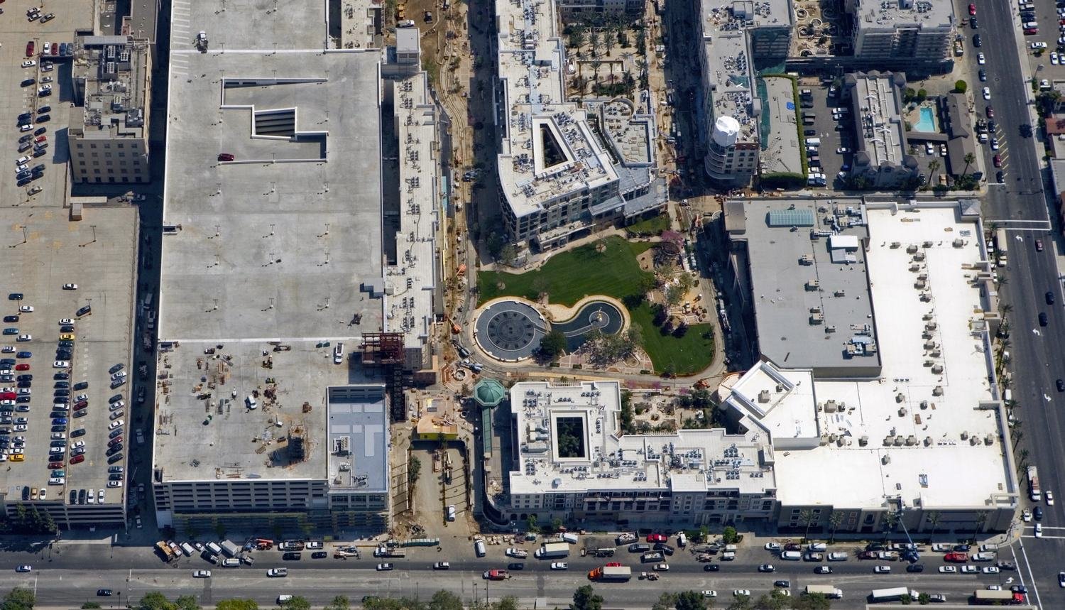 Aerial view of a cast-in-place concrete structure under construction